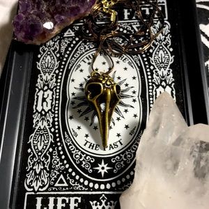 One of a kind handmade plague mask pendant